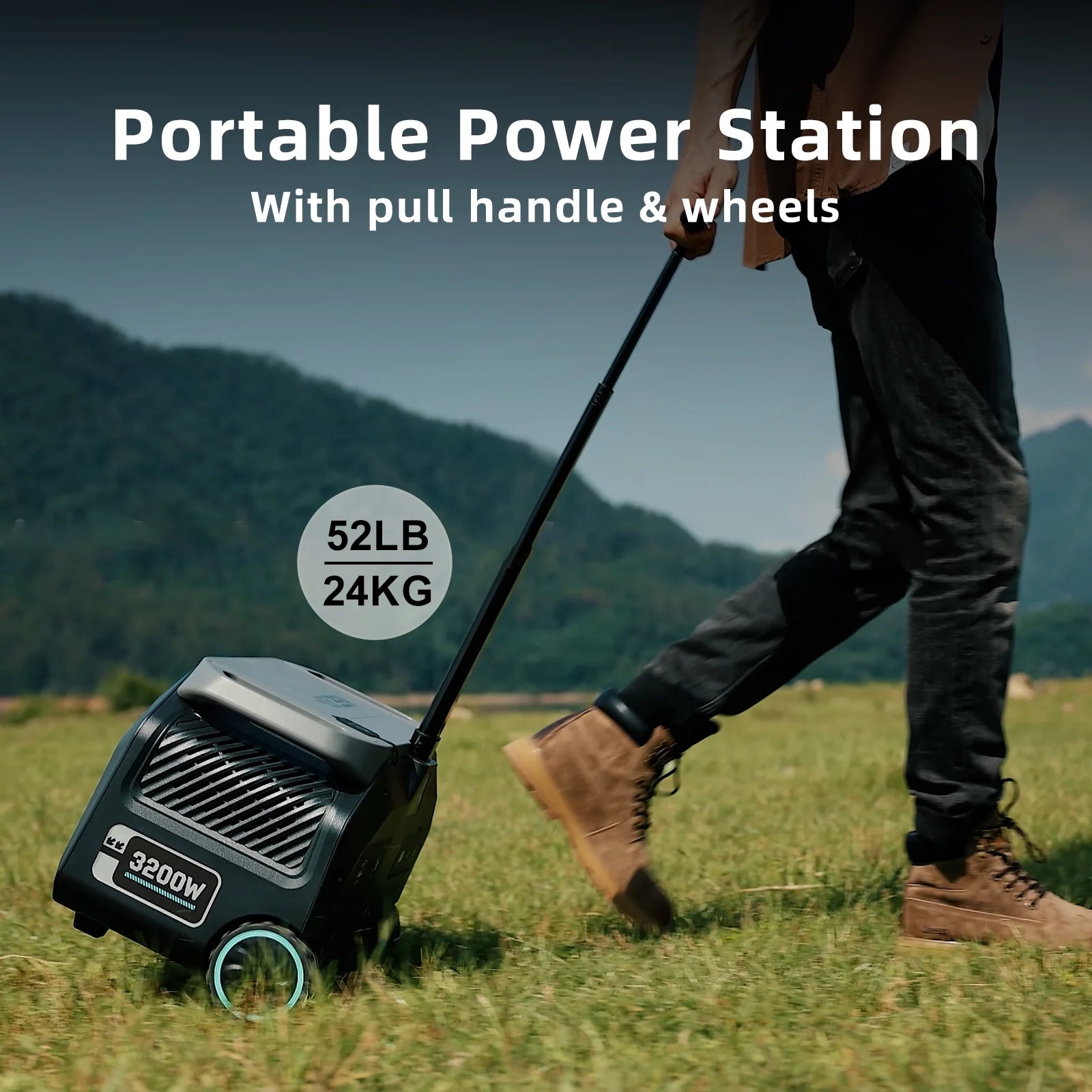 P3200 Power Portable Station with 3X200W Solar Panel,1 Hour Fast Charging, EPS,APP Control,Home and Outdoor Backup,Rv.Caming