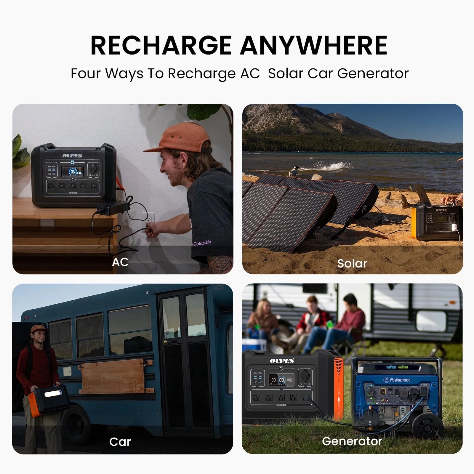 2400 Portable Power Station,2232Wh Lifepo4 Battery,2400W AC Output, Fast Charge, Solar Generator for Camping,Emergency, RV, Off-Grid Living