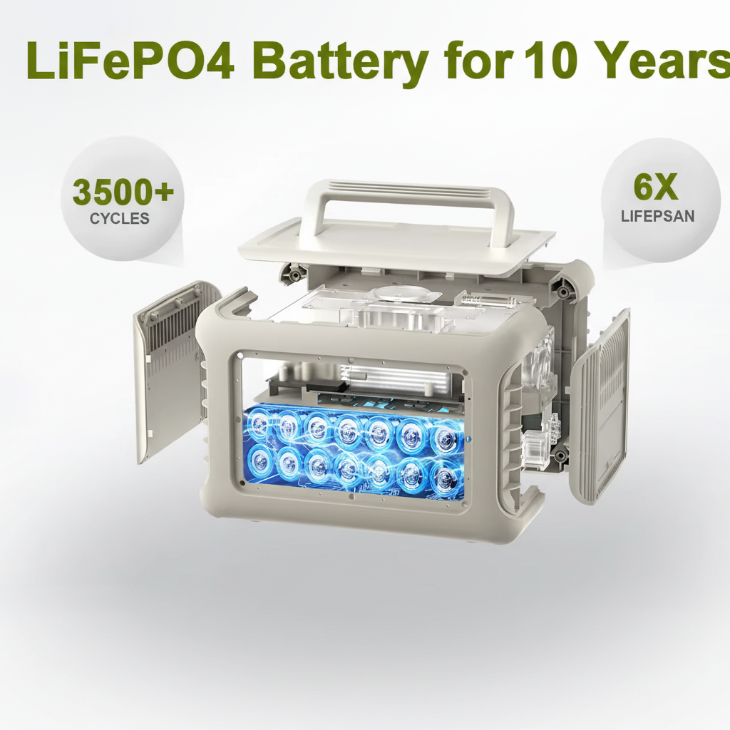 R600 Portable Power Station with Solar Panel 100W , 600W 299Wh Lifepo4 Solar Generator UPS Battery Backup MPPT for RV