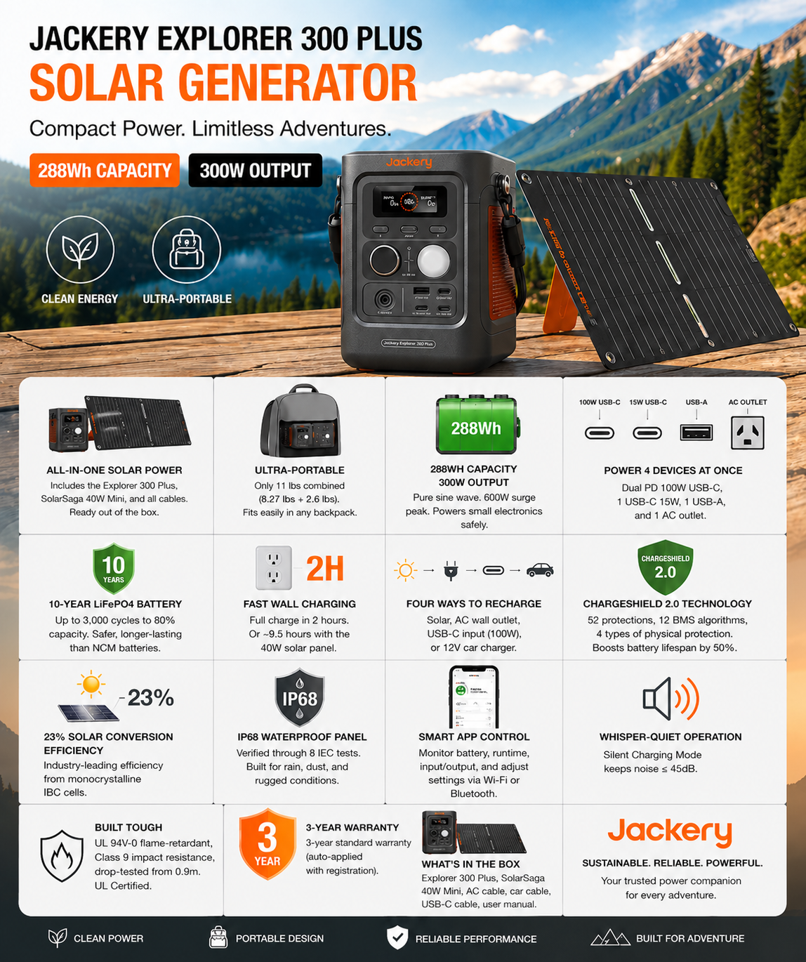 Jackery Explorer 300D Solar Generator